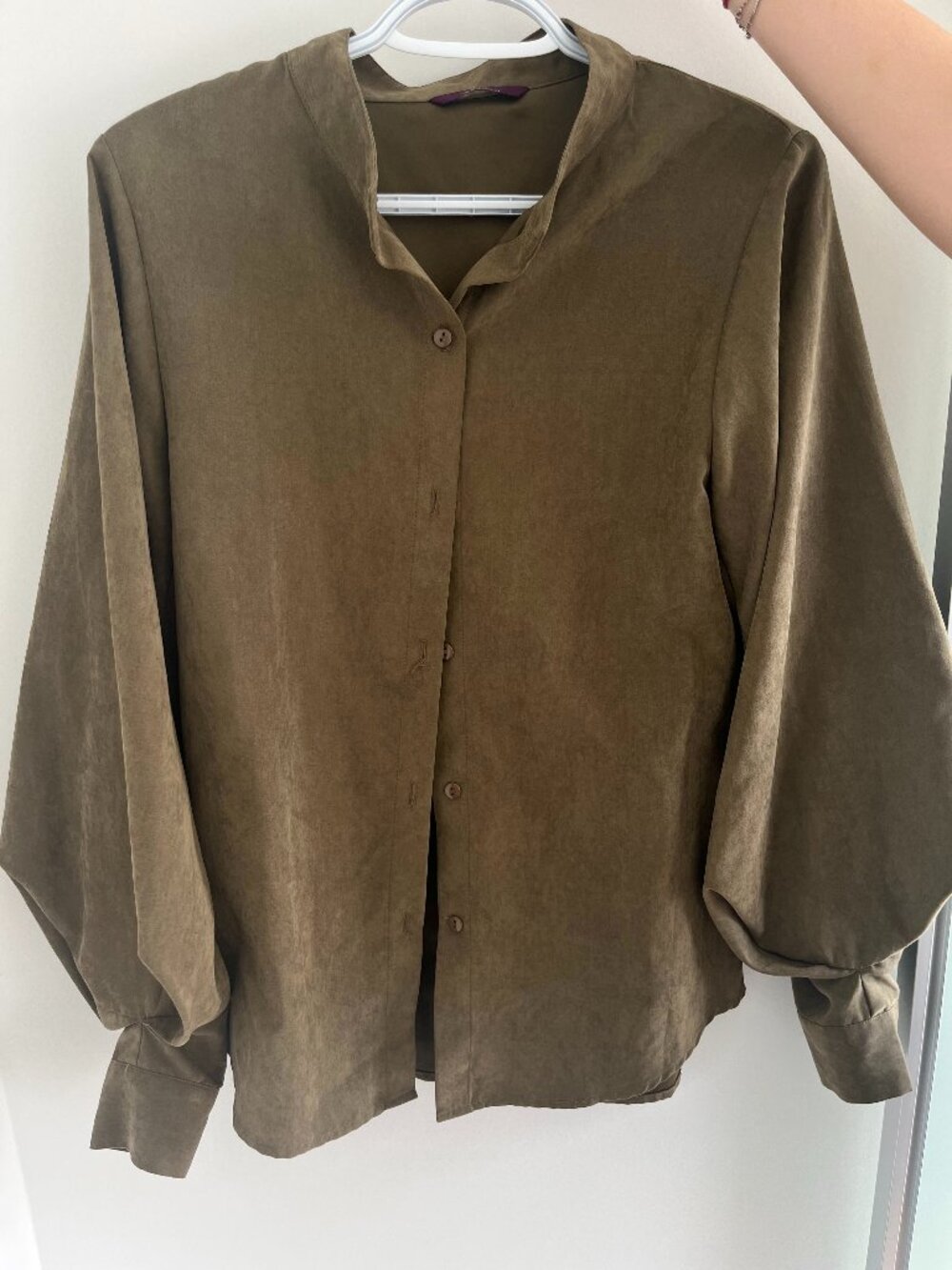 Japanese brand - items URBAN RESEARCH - balloon sleeves khaki blouse